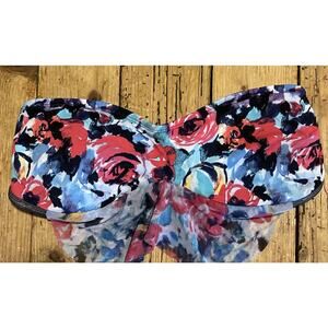 Kenneth Cole reaction size M bandeau ruffle floral print bikini top
